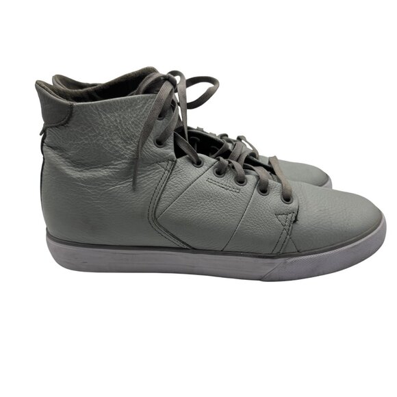 Globe Los Angered Gray Leather High-Top Sneakers Mens Size 8 - Picture 5 of 8